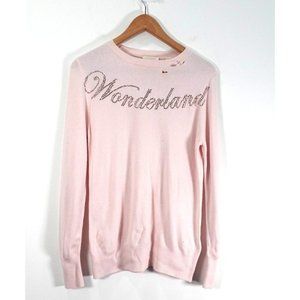 Wonderland‎ Sweater Women XS Pink Wool Cashmere Beaded Pullover Merino TED BAKER